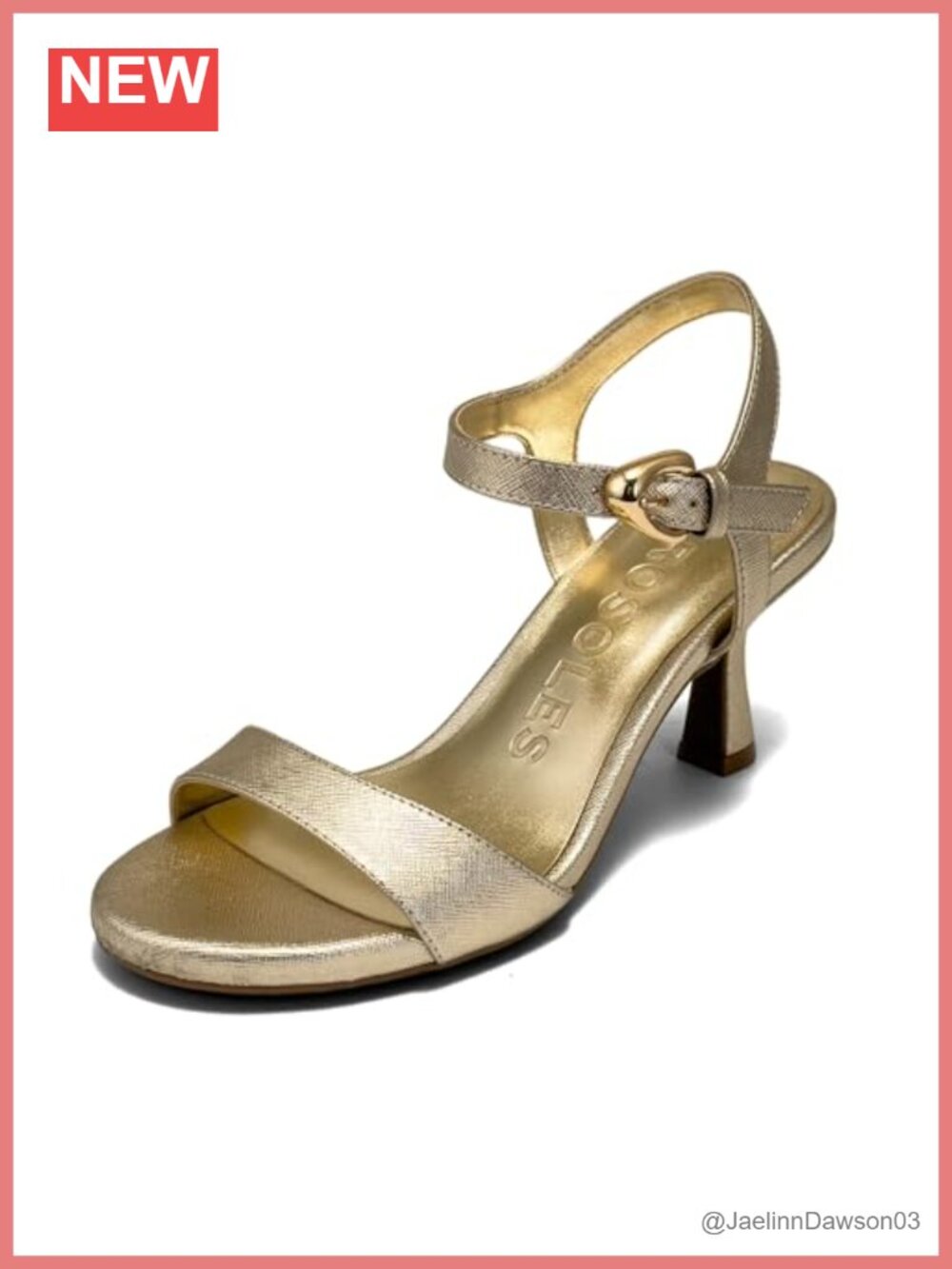 Aerosoles Divia Heeled Sandals Saffiano Spool Heel Ankle Strap Memory Foam